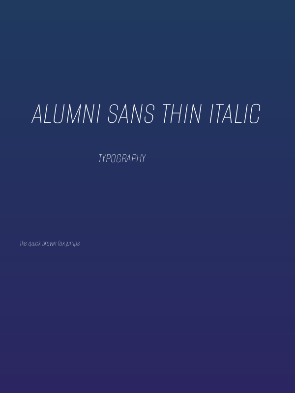 Alumni Sans Thin Italic Poster