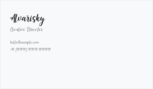 Alvarisky Business Card