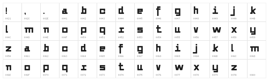 Alvedon Character Map