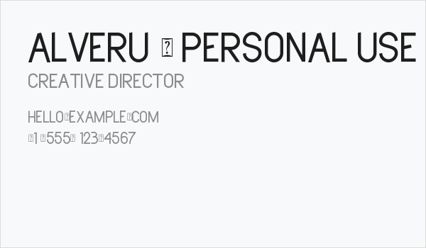 Alveru - Personal Use Business Card