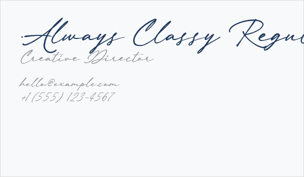 Always Classy Regular Business Card