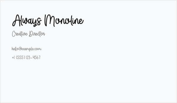 Always Monoline Business Card
