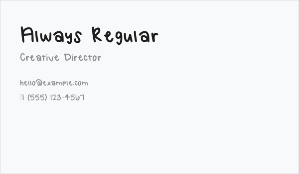 Always Regular Business Card