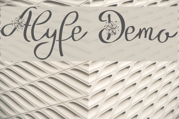Alyfe Demo Font examples