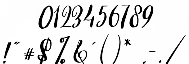 Alyssa Calligraphy Regular Font OTHER CHARS