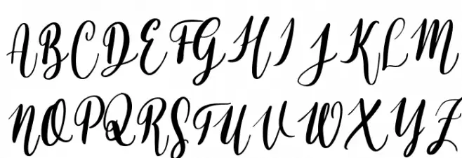 Alyssa Calligraphy Regular फ़ॉन्ट अपरकेस