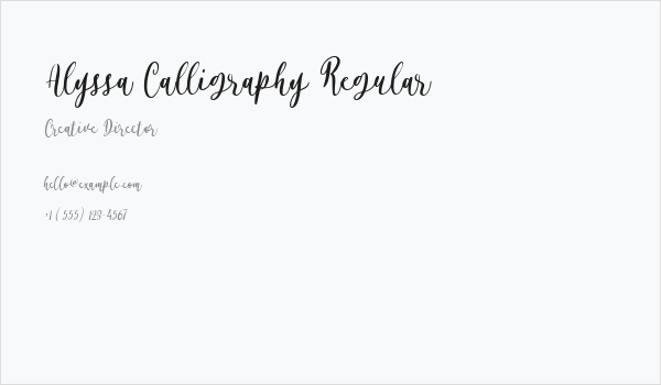 Alyssa Calligraphy Regular Business Card