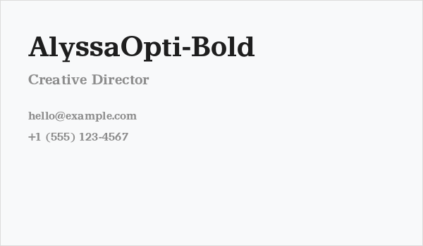 AlyssaOpti-Bold Business Card