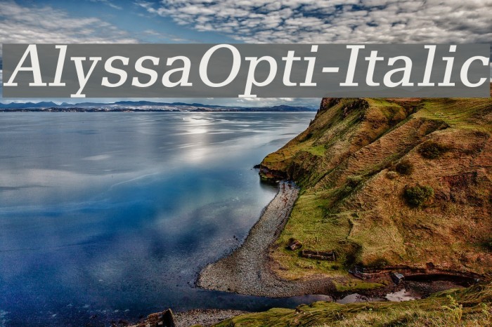 AlyssaOpti-Italic Font examples