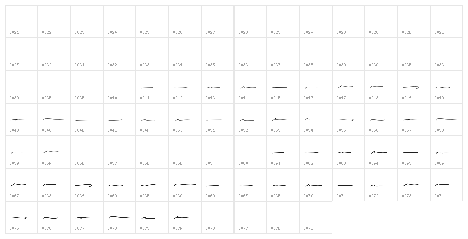 alabama swash Character Map
