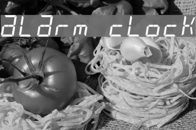 alarm clock Schriftart examples