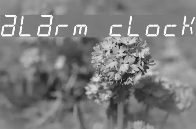 alarm clock Schriftart examples