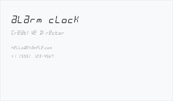 alarm clock Business Card