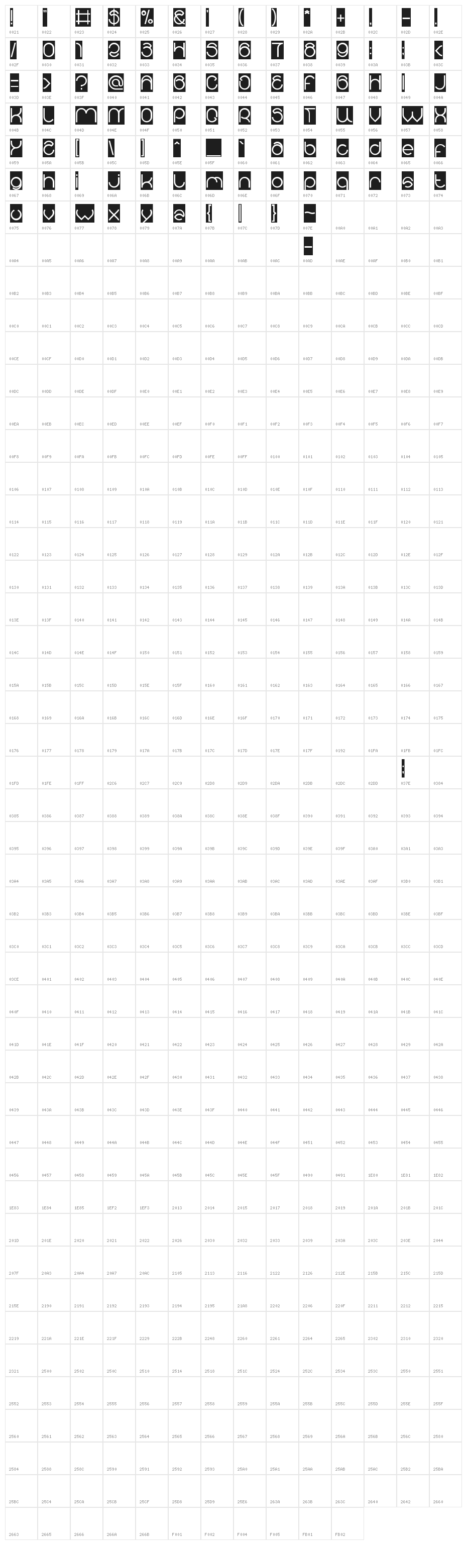 alberto-Inverse Character Map