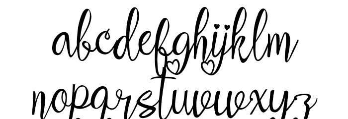 aleidita's heart Font LOWERCASE