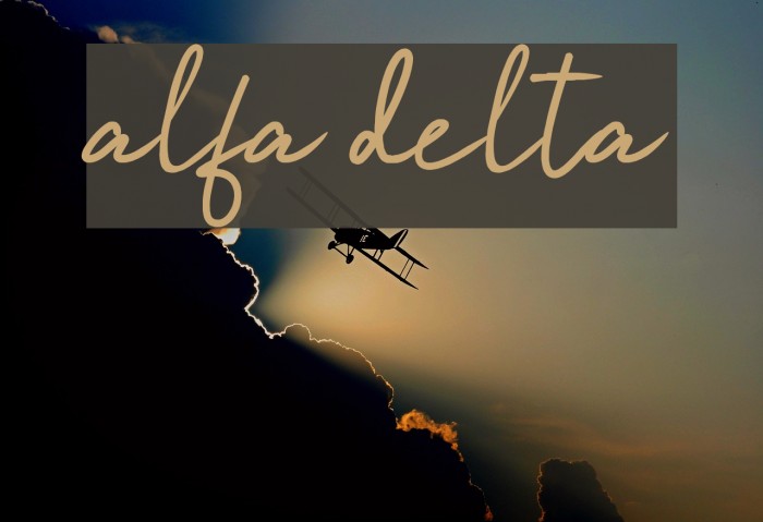 alfa delta Font examples