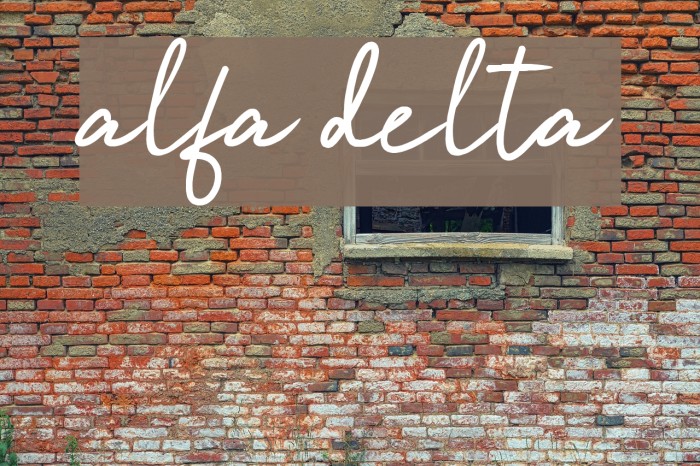 alfa delta Font examples