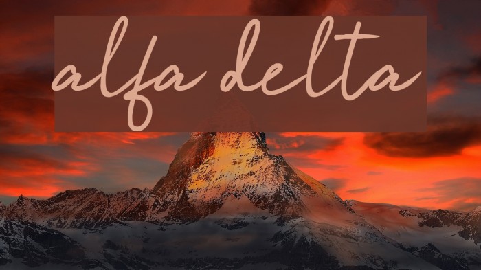 alfa delta Font examples