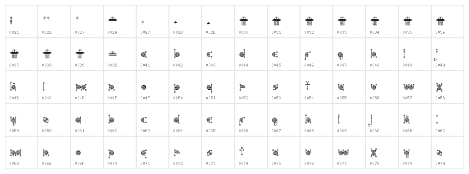 alien crop circles Regular Character Map