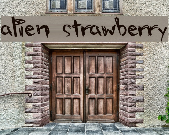 alien strawberry Font examples