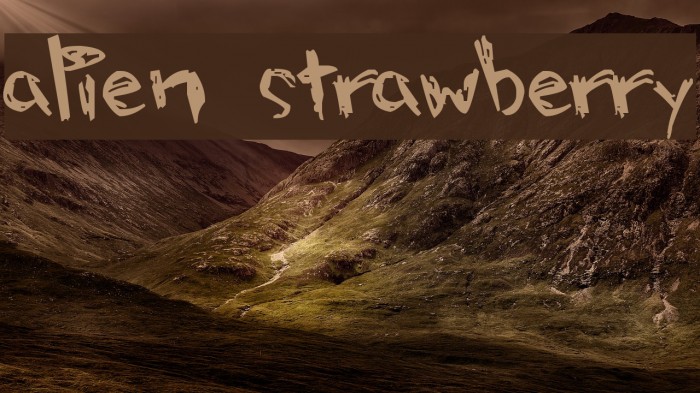 alien strawberry Font examples