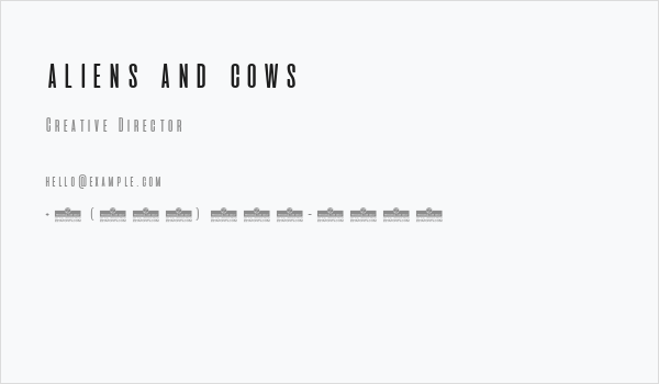 aliens and cows Business Card