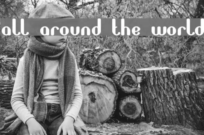 all around the world Font examples