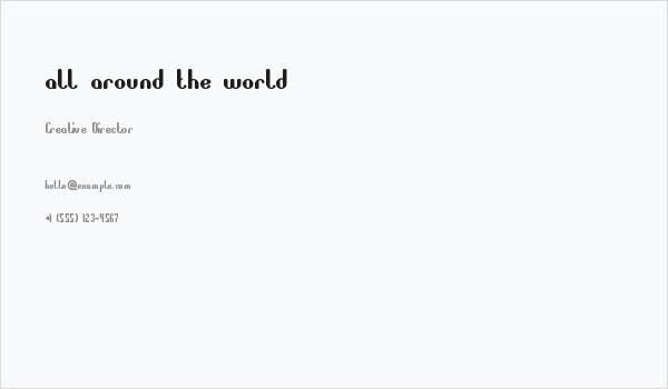 all around the world Business Card