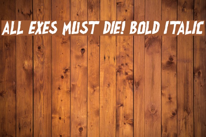 all exes must die! Bold Italic Font examples