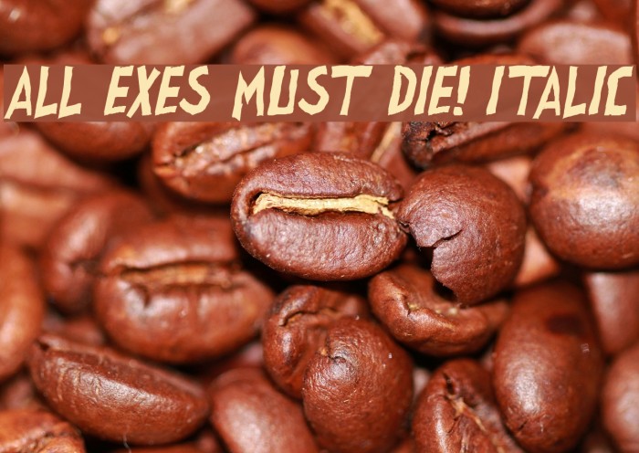 all exes must die! Italic Font examples