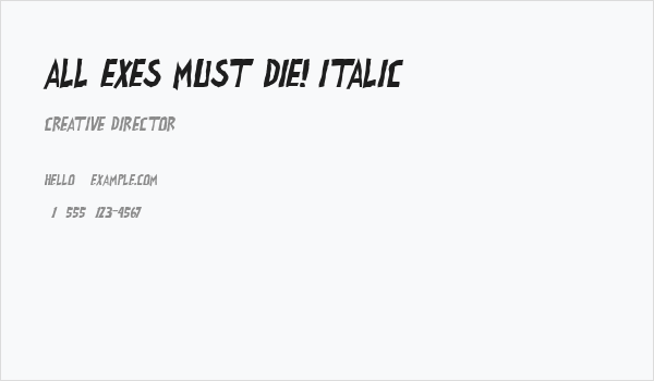 all exes must die! Italic Business Card