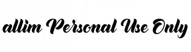 allim Personal Use Only  baixar fontes gratis