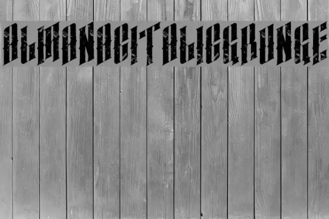 almanacitalicgrunge Font examples