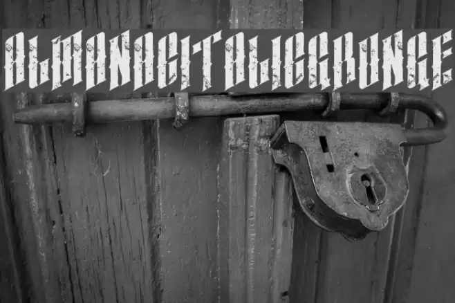 almanacitalicgrunge Font examples