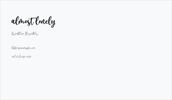 almost lonely Business Card