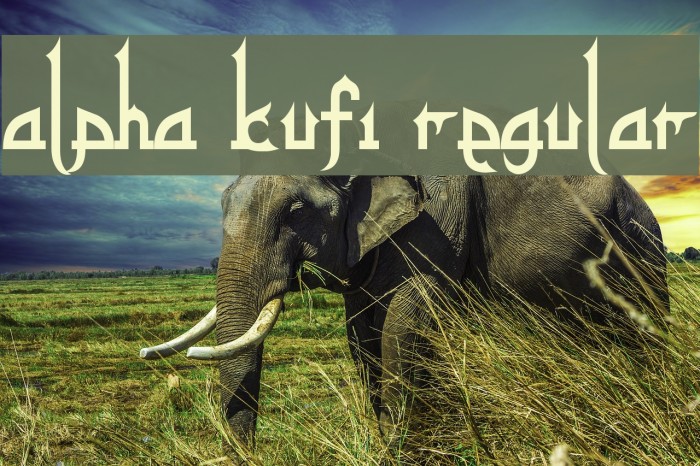 alpha kufi regular Font examples