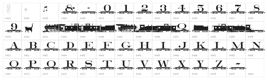 alphabettrain Character Map