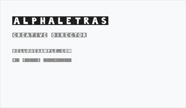 alphaletras Business Card