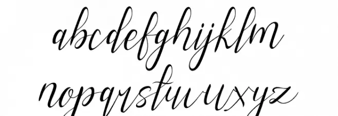 alysascrip Schriftart Kleinbuchstaben