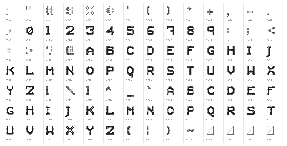 AMAZA MEDIA Regular Character Map