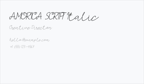 AMORICA SCRIPT Italic Business Card