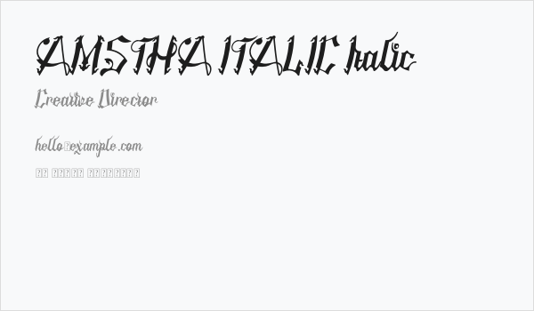 AMSTHA ITALIC Italic Business Card