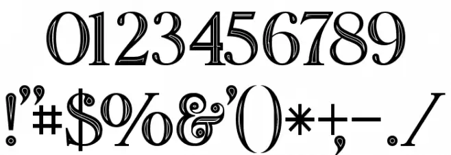 Amadeust Inline Font OTHER CHARS