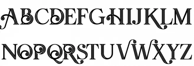 Amadeust Inline Шрифта ВЕРХНИЙ