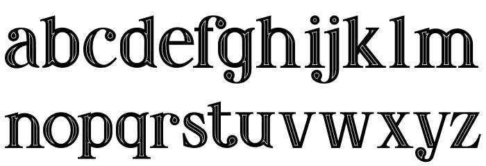 Amadeust Inline Font LOWERCASE