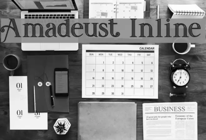 Amadeust Inline Font examples
