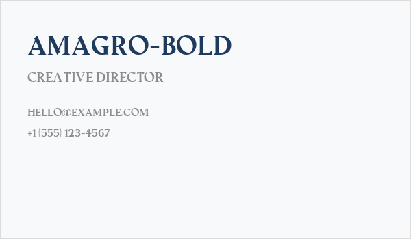 Amagro-bold Business Card