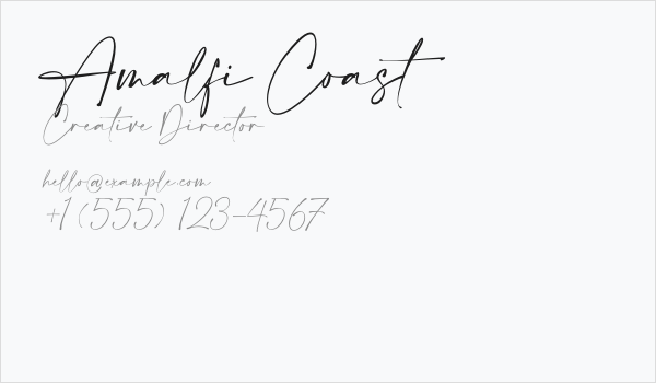 Amalfi Coast Business Card
