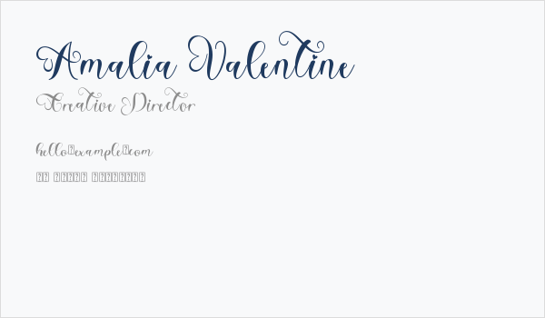 Amalia Valentine Business Card