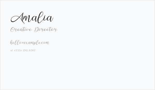 Amalia Business Card